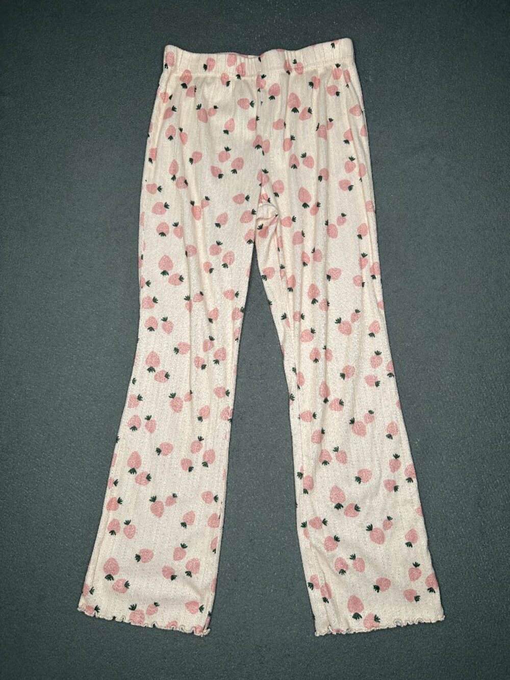 Girls Pajama Pants Light Pink Strawberry Size L 10/12 Jellifish Kids